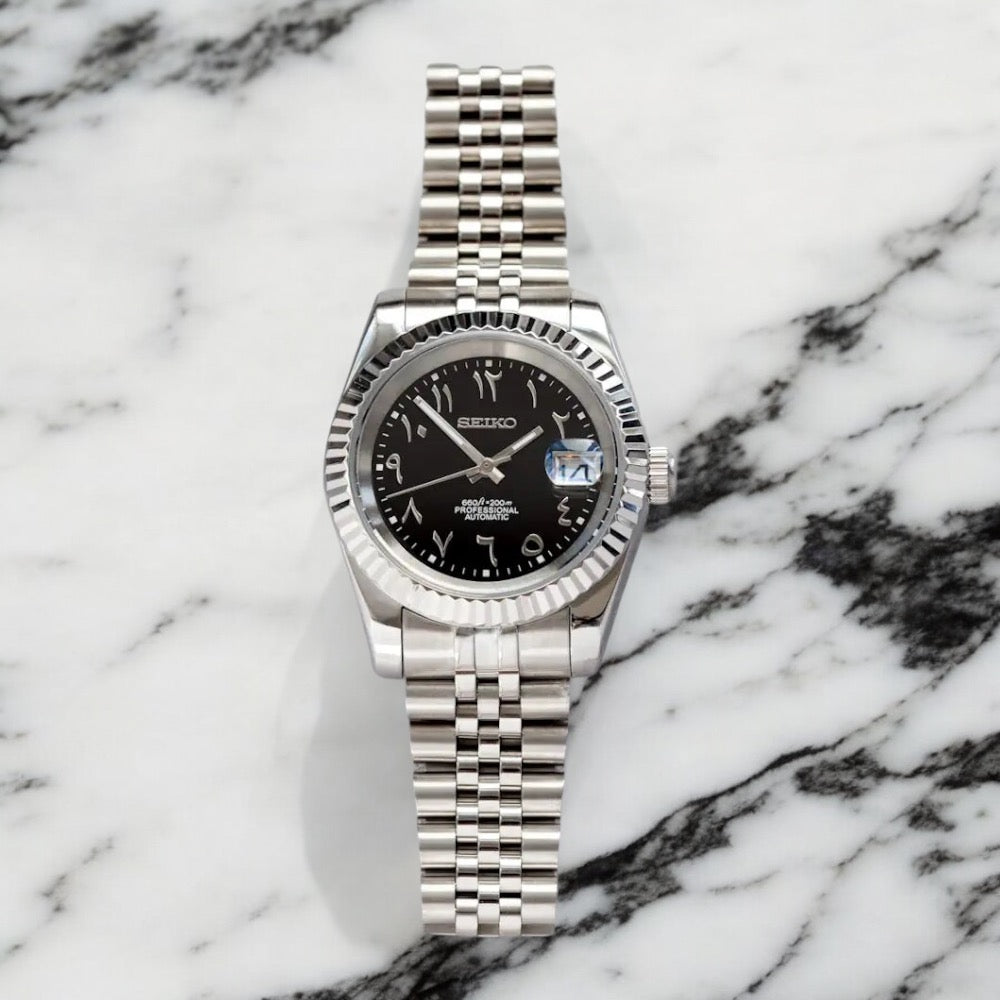 SEIKO MOD ARABISCHES ZIFFERBLATT | SCHWARZ