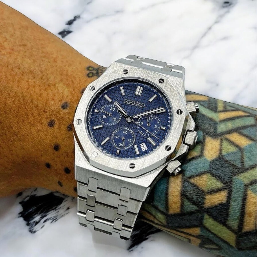 SEIKO MOD ROYAL OAK CHRONO | BLAU
