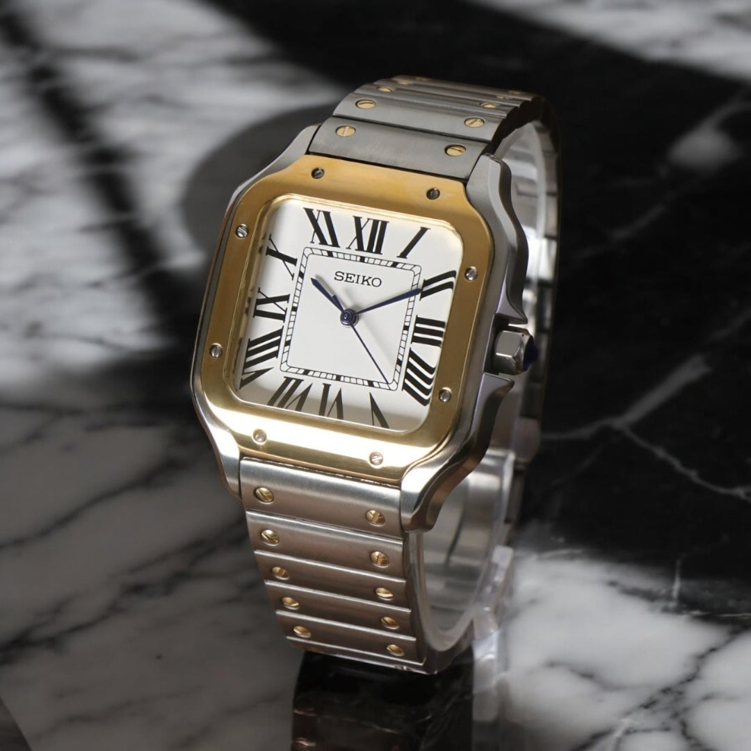SEIKO MOD SANTOS | GOLD/STAHL
